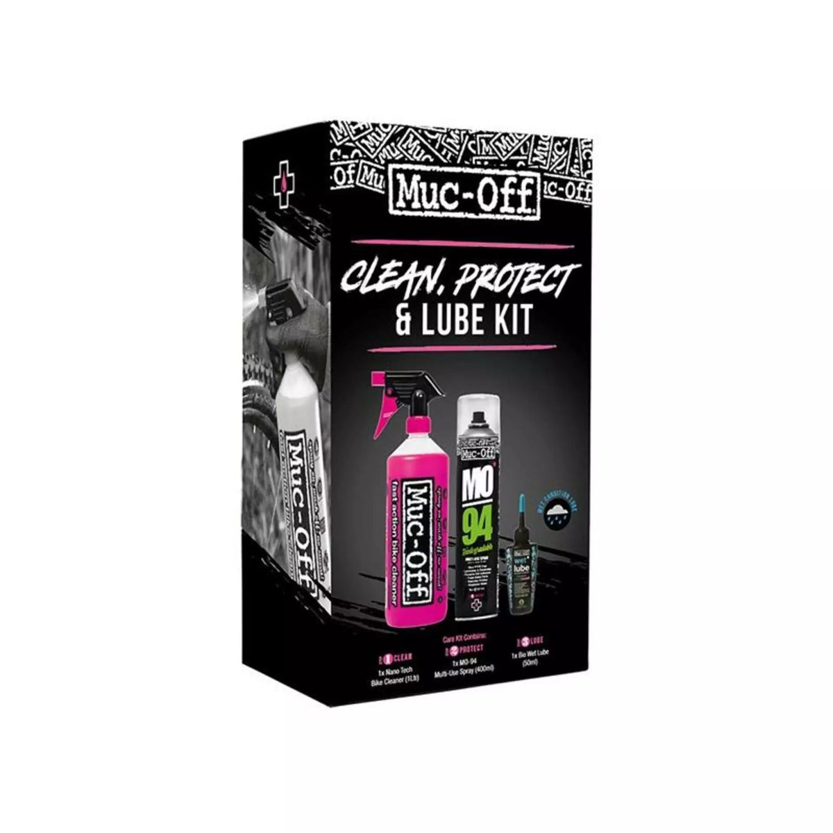 Muc-Off Wash, Protect and Wet Lube Kit