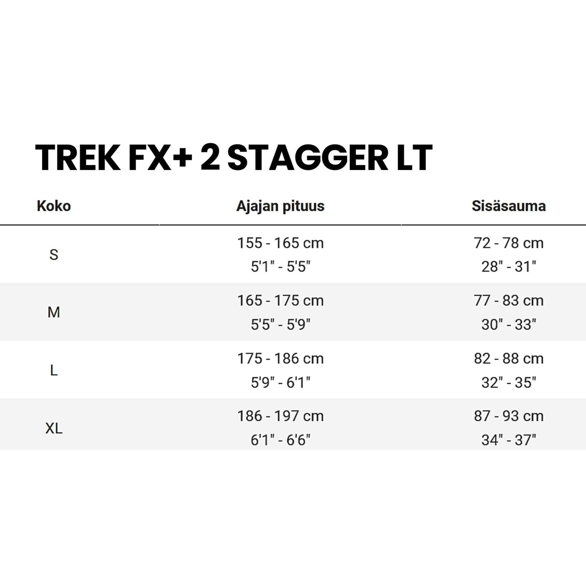 Trek FX+ 2 Stagger LT – sähkökaupunkipyörä, 40 Nm, 250 Wh