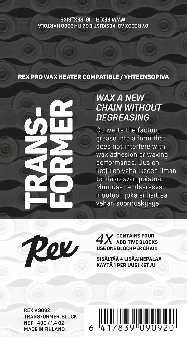 Rex Transformer – Rasvanmuuntaja lisäainepala kuumavahalle