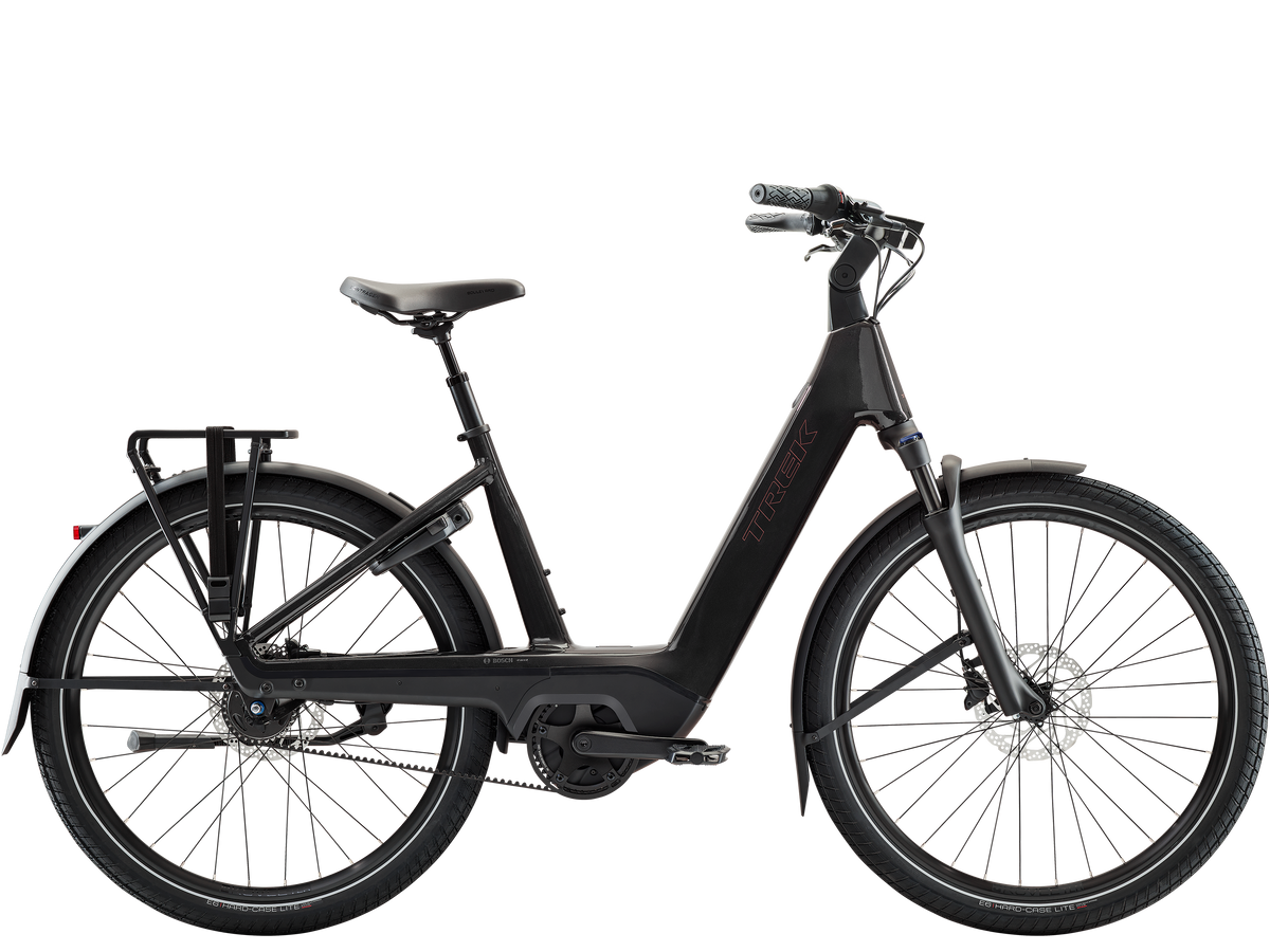 Trek Charter+ 4 Nexus 5 Belt 540Wh Lowstep – sähkökaupunkipyörä, 75 Nm, 540 Wh